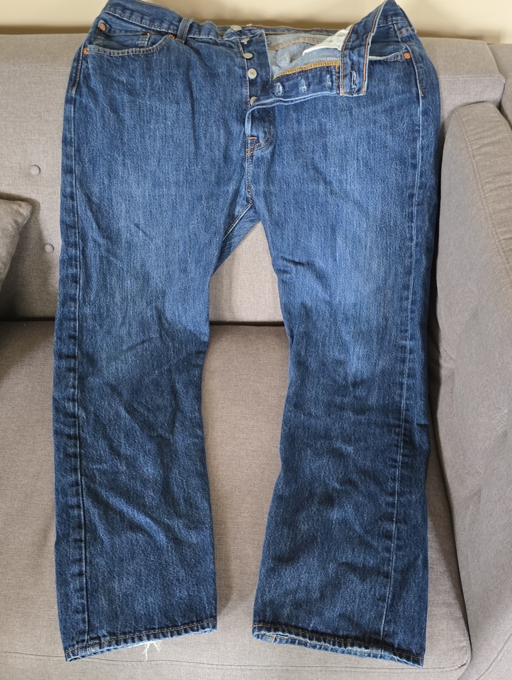 Levi's 501 Jeans Men's‎ Size 38 Blue Button-fly 100% Cotton Measures 37x30